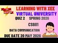 CS601 Data Communication Quiz 2 Spring 2026 Virtual University of Pakistan