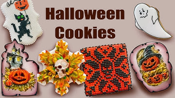 Halloween Cookies with Royal icing and Modeling Chocolate
