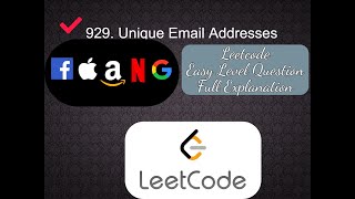 929. Unique Email Addresses | Easy Level Interview Question of Leetcode | Full Explanation in Python