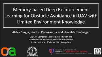 Memory-based Deep-RL for Obstacle Avoidance in UAV with Limited Environment Knowledge [Submitted]