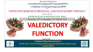 Valedictory Function of 3 Days e-FDP/e-STP