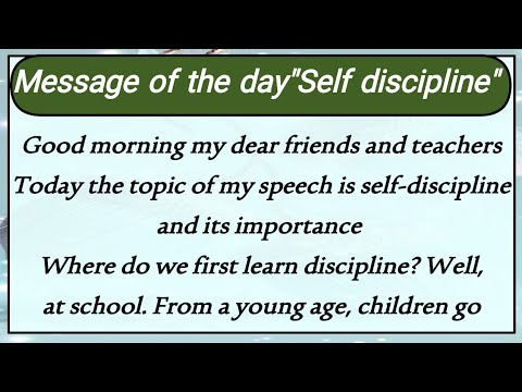 speech on self discipline