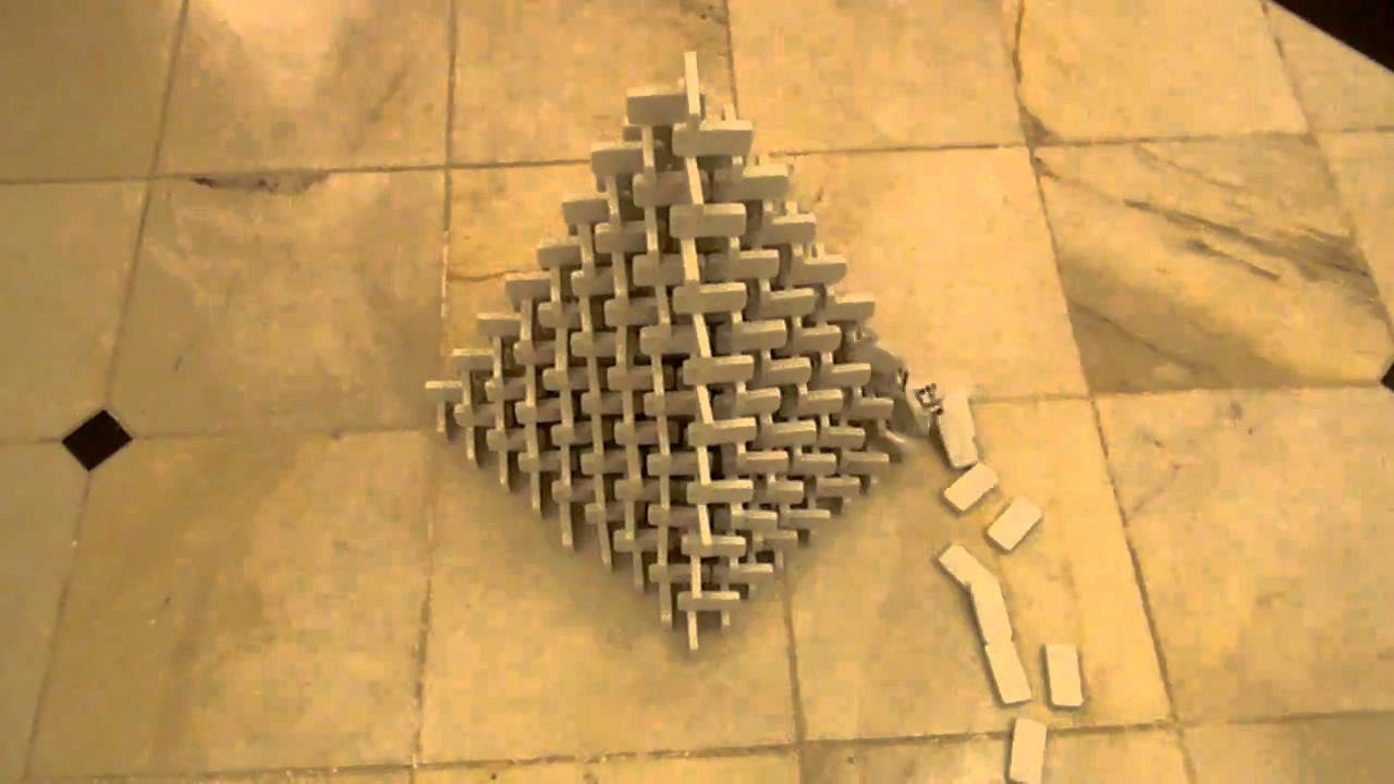 My Biggest 3-D Domino Pyramid 9x9 - YouTube