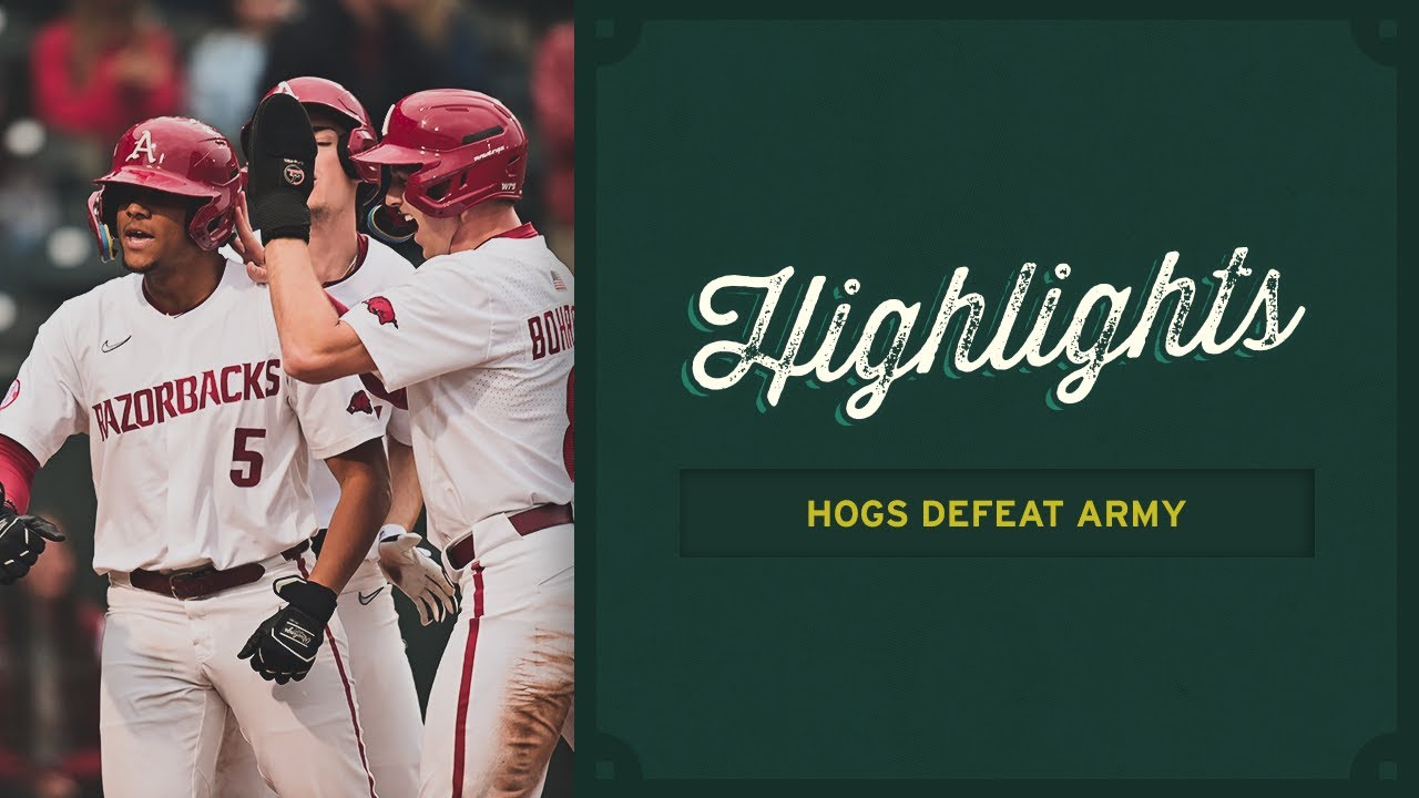 Razorback Baseball Highlights, Hogs defeat Army