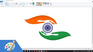 How to draw REPUBLIC DAY poster in MS Paint | Happy 74th Indian Republic Day screenshot 4