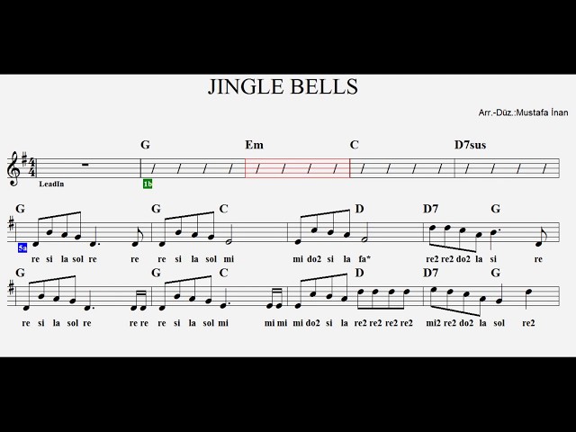 JINGLE BELLS--G--:Flute,Melodica,Guitar,Violin,Keyboard. class=