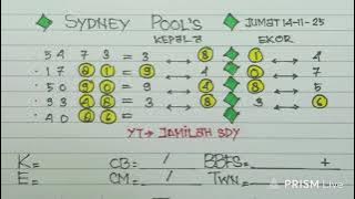 PREDIKSI SDY POOL HARI INI 14 NOVEMBER 2025 | BOCORAN SYDNEY HARI INI | RUMUS KEPALA EKOR JITU