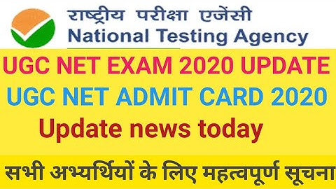 UGC net exam date 2020 /Net exam admit card 2020