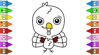 How To Draw Turkey | Turkey Coloring Page | Turkey Drawing Easy