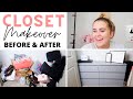 *SATISFYING* MAKEUP ROOM CLOSET MAKEOVER! + EASY 'NO-MAKEUP MAKEUP LOOK'