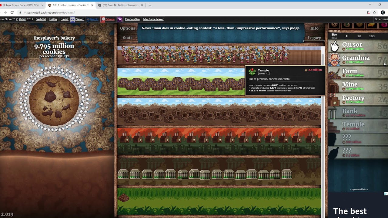 Cookie Clicker Gameplay In The Millions Youtube