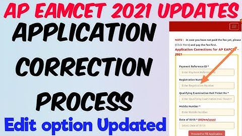 AP EAMCET 2021 Application Corrections Process/AP EAPCET Application Corrections/Edit option updated