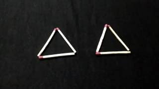 Challenge - CONVERT 2 TRIANGLE INTO 4 TRIANGLE BY MOVING 1 STICK ONLY