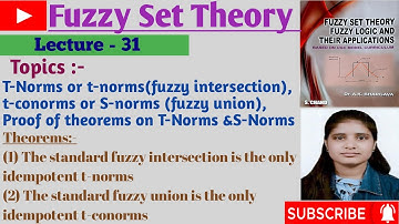|Lec-31|T-Norms(fuzzy intersection)|S-norms(fuzzy union)|Theorems proofs on T-Norms & S-Norms#links👇