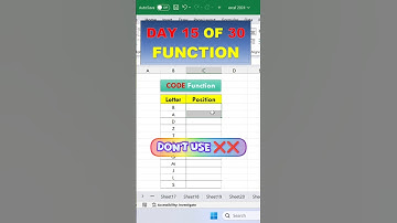 How to Use the CODE Function to Identify Letter Positions in Excel #ExcelTips