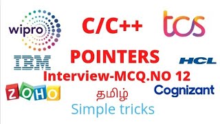 Pointers in C/C++ MCQ 12 in Tamil by DGK#placements #c #c++