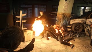 The Last of Us Part I - Brutal Flamethrower & Molotov Cocktail Combat Gore