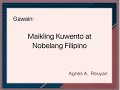 Gawain sa Maikling Kuwento at Nobelang Filipino Mp3 Song