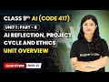 AI Reflection, Project Cycle and Ethics - Unit Overview | Class 9 AI | Unit 1 (CODE 417) Part B