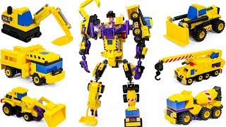 Transformers Yellow Color Brick Construction Devastator Vehicle Combiner Car Robot Toys