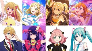 Idol (group mix, Ruby, Aqua, Kanon, Mari, Ai, Ai, Anya, and Miku) Resimi