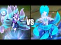 Snow Moon Ahri vs Spirit Blossom Ahri Skins Comparison (League of Legends)