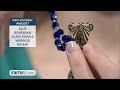 Wg097blue bohemian glass female warrior rosary