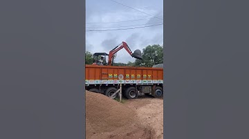 TATA Hitachi mini JCB sand unloading