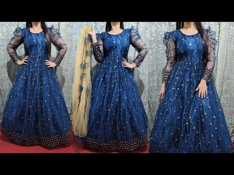 How to make designer gown cutting and stitching 11 to 12 year girl - YouTube