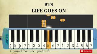 BTS - LIFE GOES ON - pianika tutorial