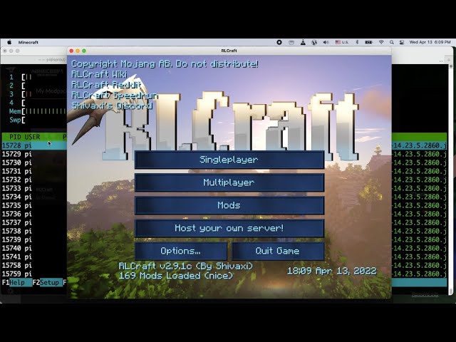 Minecraft 1.18.2 Java Edition Client on RPi 4 Model B 