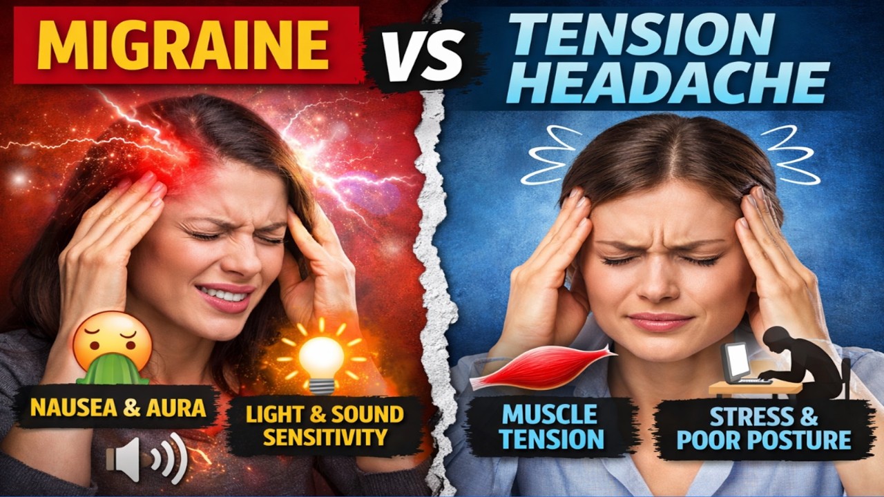 Differences between Migraine and Tension Headache - YouTube