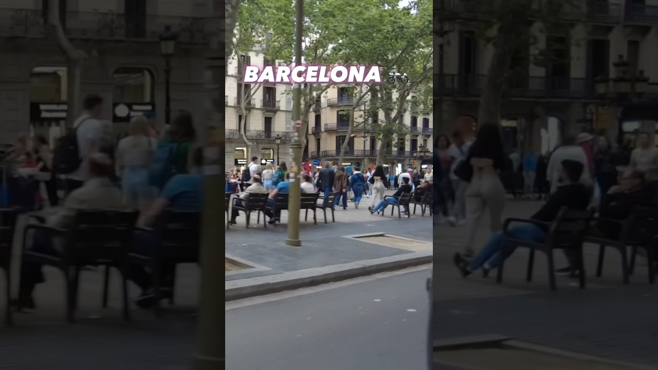 Driving through Barcelona streets 