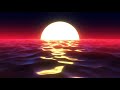 1 Hour Relaxing Beach Ambience with Retro Sunset