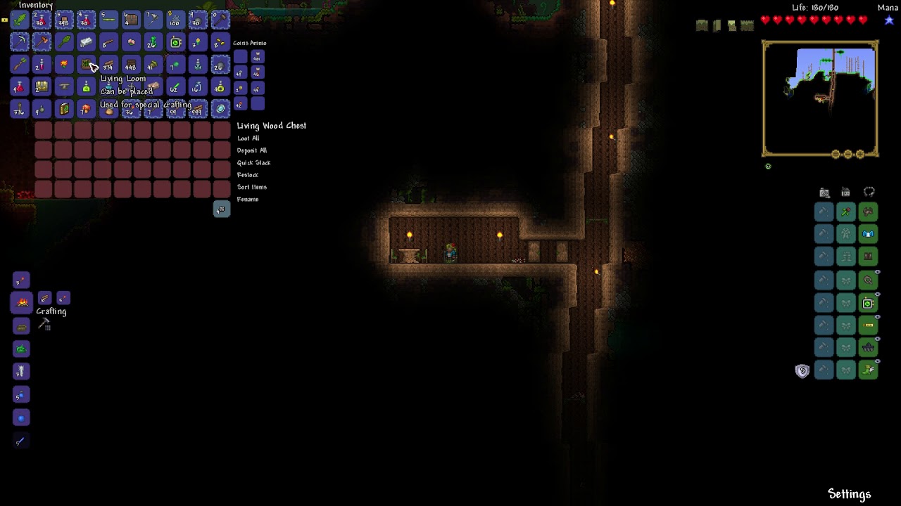 living wood loom blue sofa how to get living loom item terraria youtube living wood loom blue sofa how to get living loom item terraria youtube