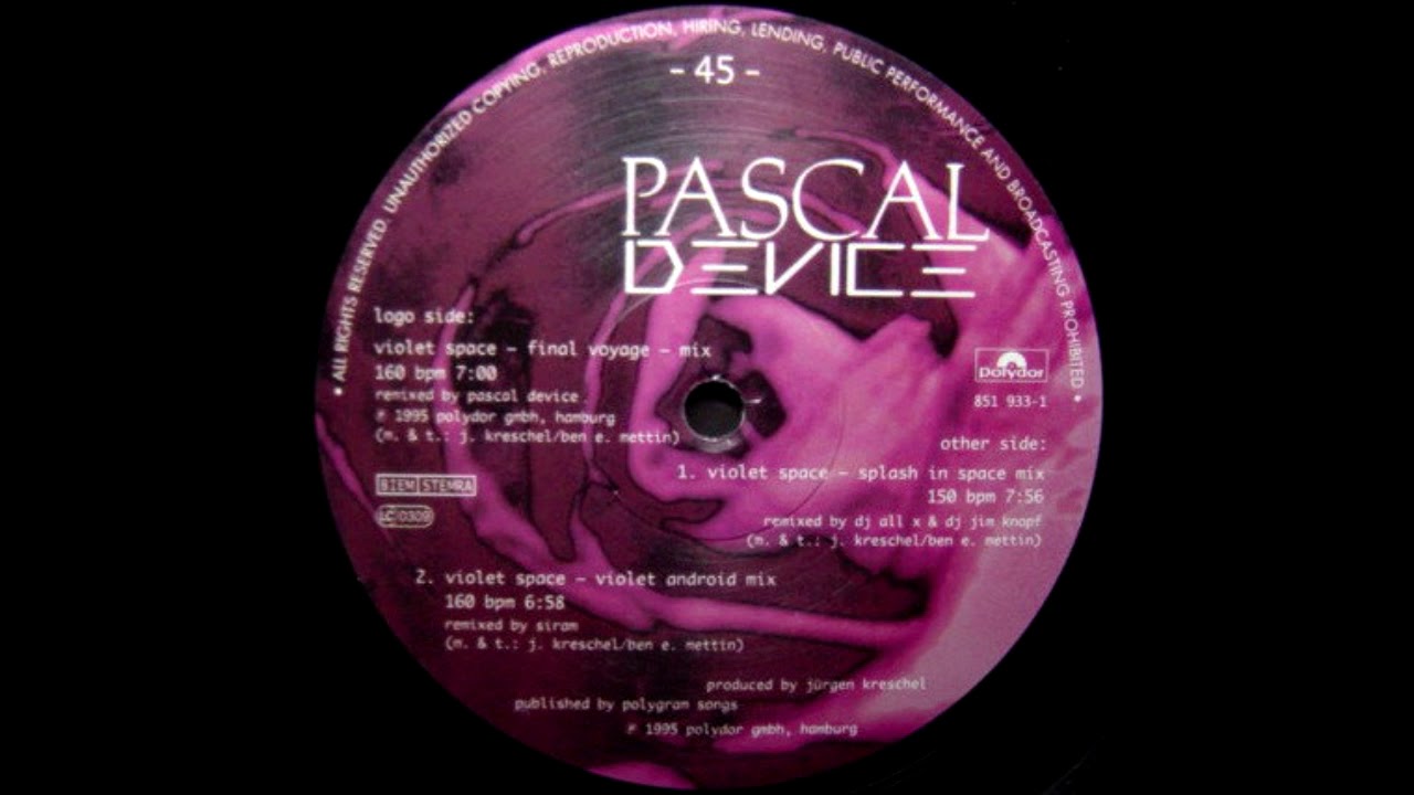 Pascal Device - Violet Space (Final Voyage Mix) - Polydor - 1994 [HD]