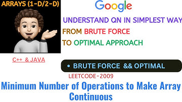 Minimum Number of Operations to Make Array Continuous | Brute Force | Optimal | Leetcode - 2009