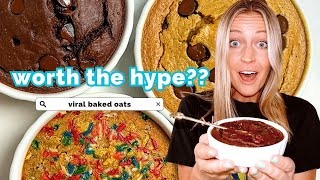 Trying Viral Tiktok Baked Oats Recipes 🤭