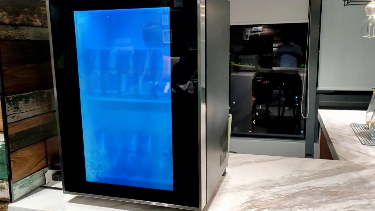 Red Bull Fridge with Transparent LCD Screen Door YouTube