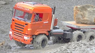 HEAVY STONE BLOKS LOAD! 40t STONES FOR THE SCANIA 6X6! MAZ 537 RC MUST HELP! MUDDI RC MODELS