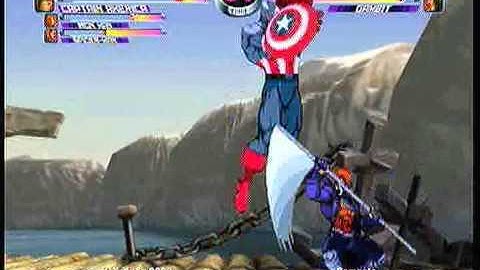 MvC2: Gambit Comeback vs 3 Chars - Hayabusa 9000 (CapAm/Spid/IM) vs Brett .:4.16.12:.