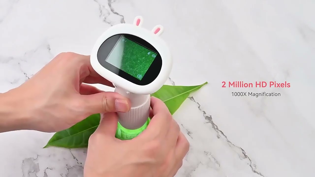 Microscope for Kids Pocket Portable 2 Inch IPS Screen 1000X Handheld