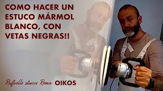 ✅COMO HACER UN ESTUCO MÁRMOL BLANCO, CON VETAS NEGRAS, Raffaello stucco Roma de OIKOS