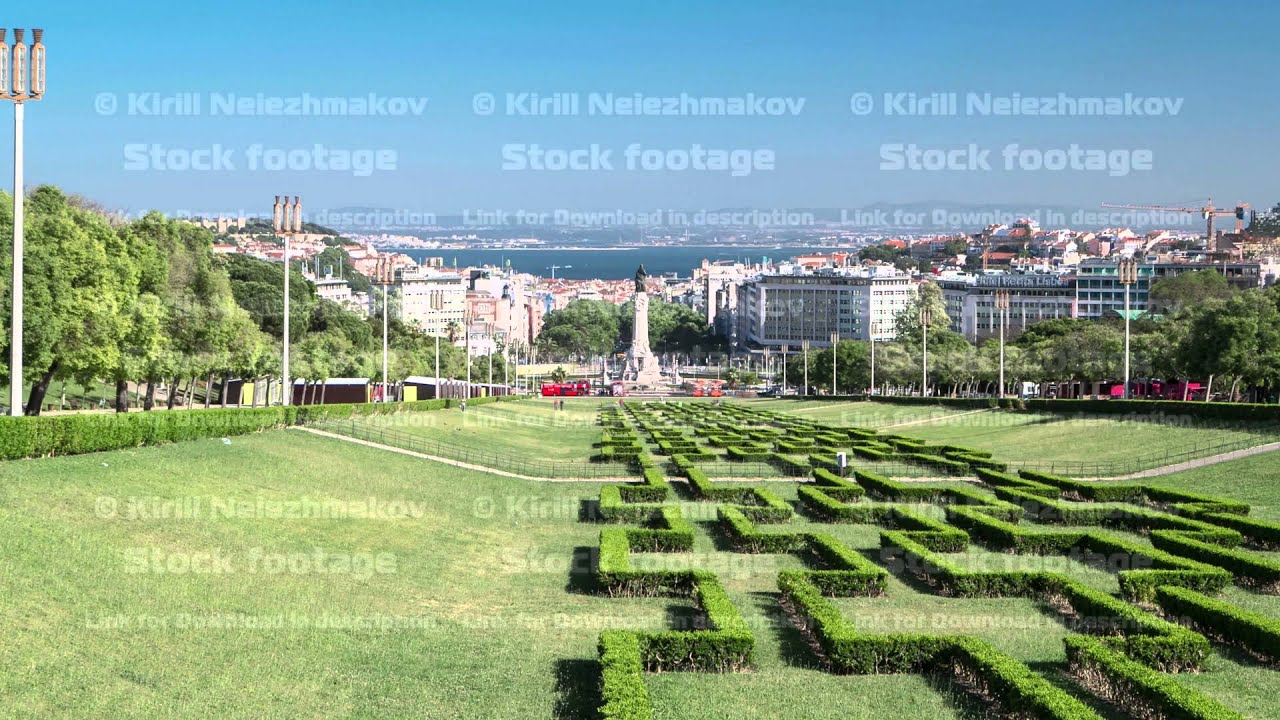 Eduardo VII park and gardens in Lisbon, Portugal timelapse hyperlapse
