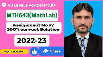 MTH643 Assignment 2 Fall 2022  solution by Nadeem Iqbal