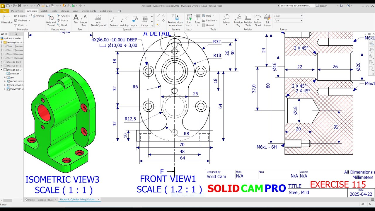 Gear Pump Base Design in Autodesk Inventor 2026 Exercise 115 - YouTube