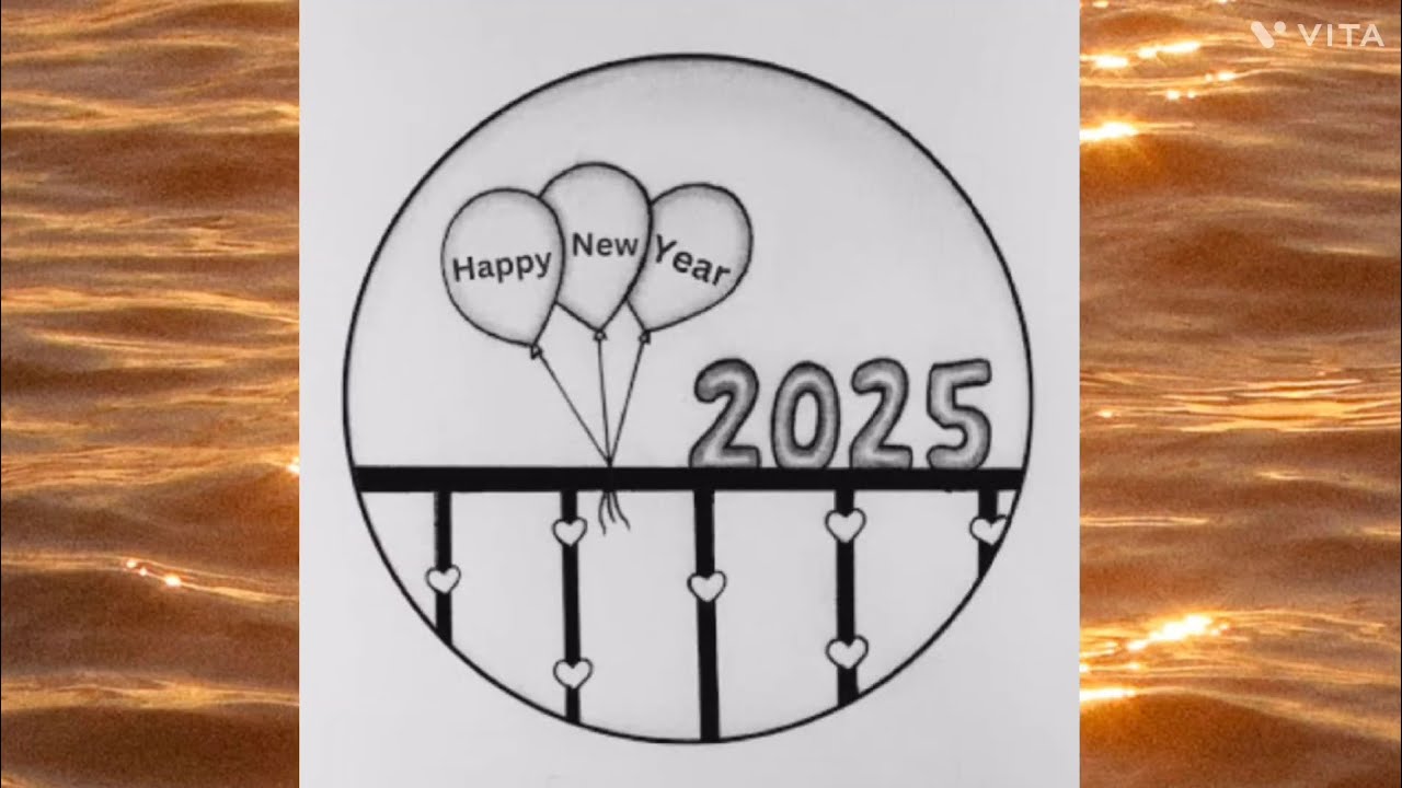 Happy New Year 2025 Drawing Easy Drawing New Year 2025 Drawing Maxresdefault