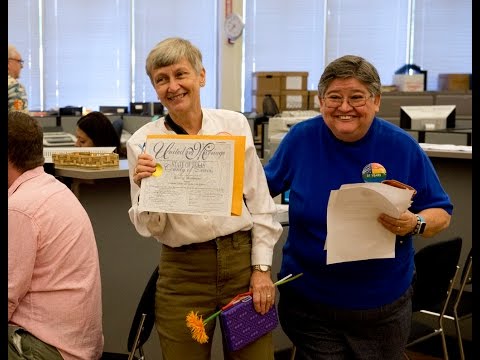 Same-Sex Couples Line up to Get Marriage Licenses