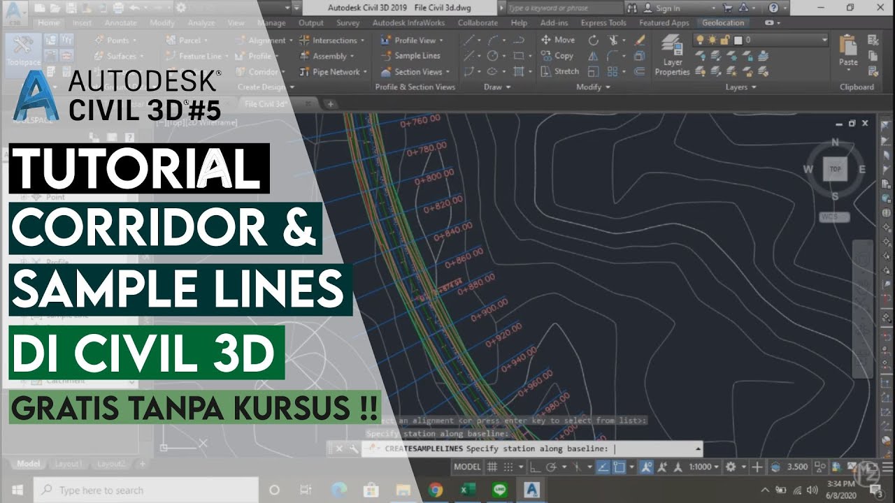 Tutorial Corridor dan Sample Lines di Civil 3D Perancangan Jalan 7