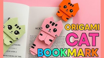 Origami Cat Bookmark Tutorial 🐱 | Easy DIY Paper Craft for Kids 📚 | Cute Back-to-School Idea ✂️